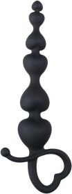 Anal Chain with Pull Ring - 18.5 cm / 3.35 inch / 7.28 inch - - Black Anal Beads - For him and her (Color: Black)